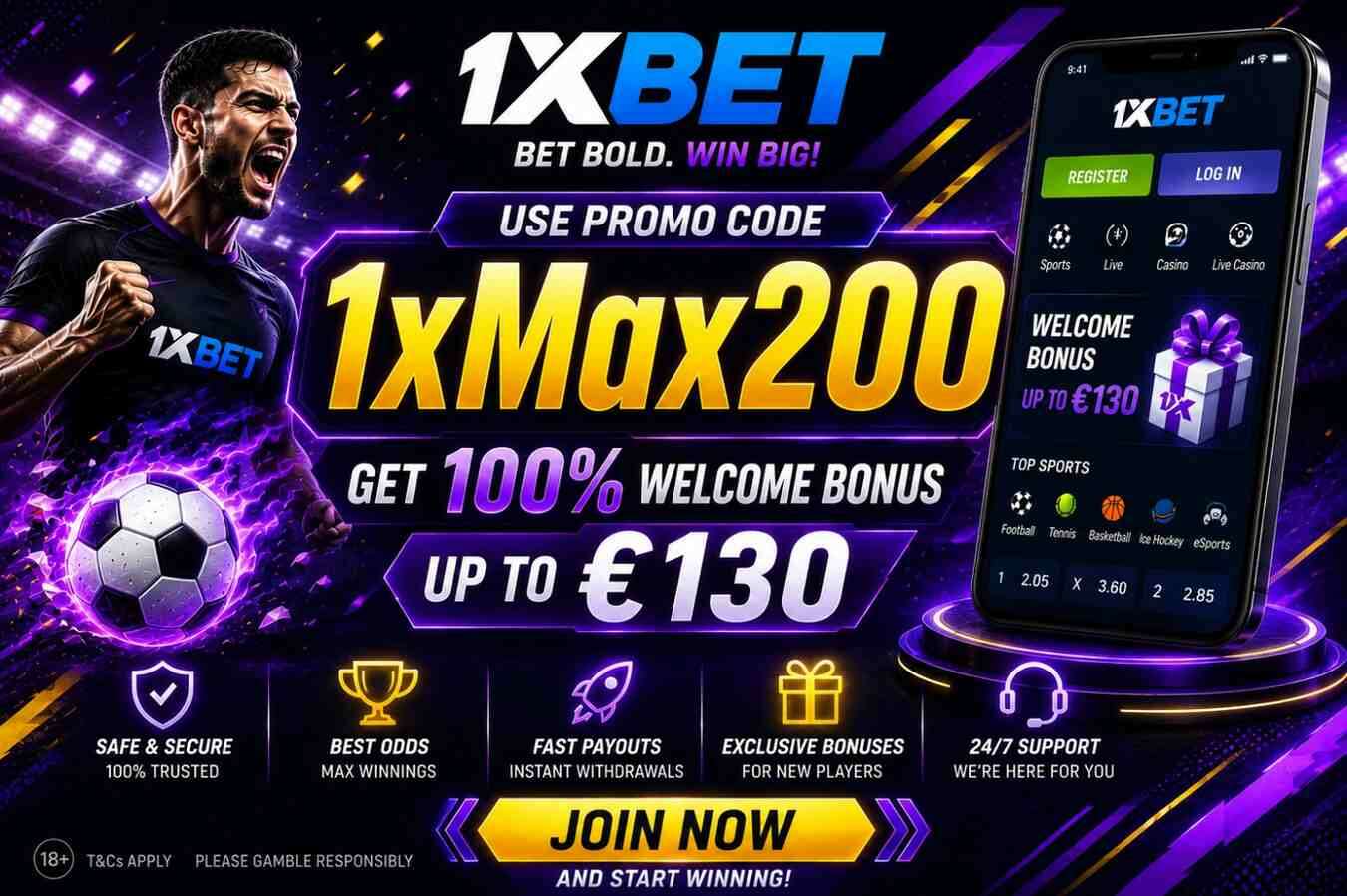 1xBet Free Spins Promo Code 2026 No Deposit: 1X200GIFT